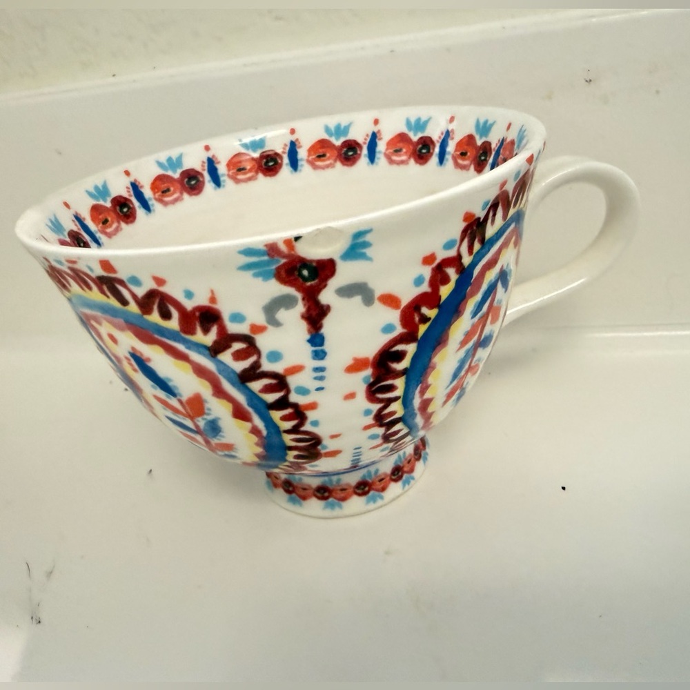 Anthropologie floral coffee tea cup mug